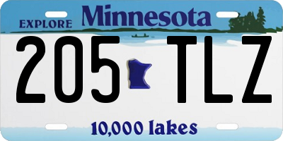 MN license plate 205TLZ