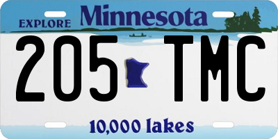 MN license plate 205TMC
