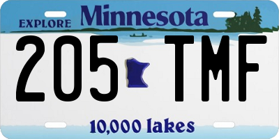 MN license plate 205TMF