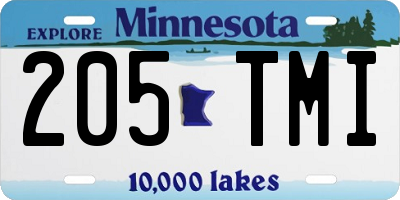 MN license plate 205TMI