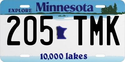 MN license plate 205TMK