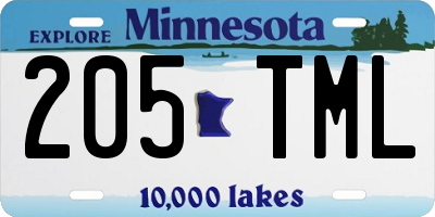 MN license plate 205TML