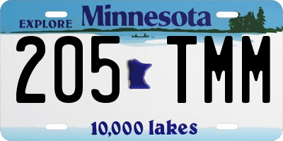 MN license plate 205TMM