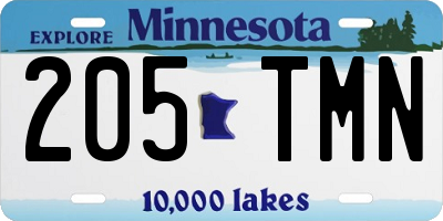 MN license plate 205TMN