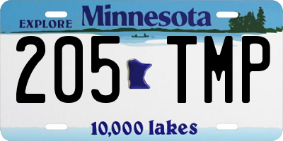 MN license plate 205TMP