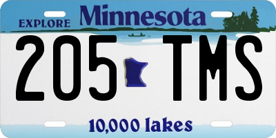 MN license plate 205TMS