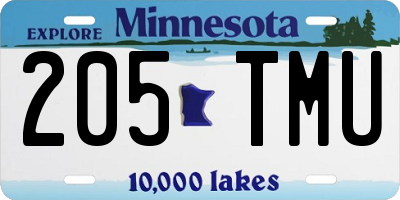 MN license plate 205TMU