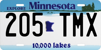 MN license plate 205TMX