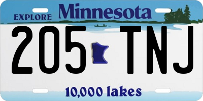 MN license plate 205TNJ