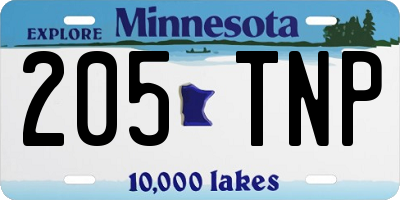 MN license plate 205TNP