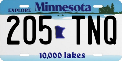 MN license plate 205TNQ