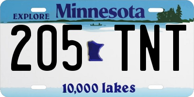 MN license plate 205TNT
