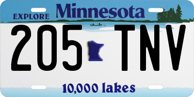 MN license plate 205TNV