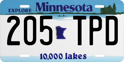 MN license plate 205TPD