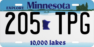 MN license plate 205TPG