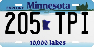 MN license plate 205TPI