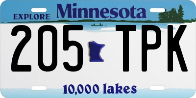 MN license plate 205TPK
