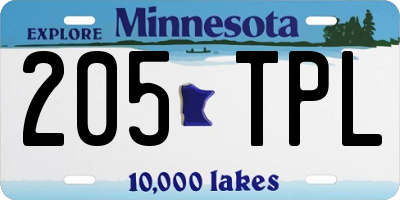 MN license plate 205TPL