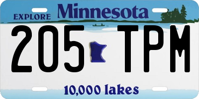MN license plate 205TPM