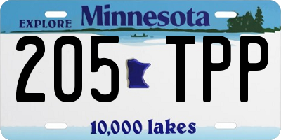 MN license plate 205TPP