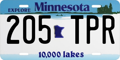MN license plate 205TPR