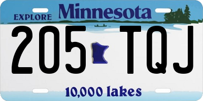MN license plate 205TQJ
