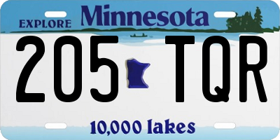 MN license plate 205TQR