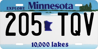 MN license plate 205TQV