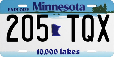 MN license plate 205TQX