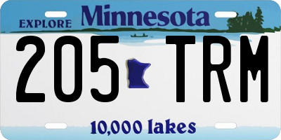 MN license plate 205TRM