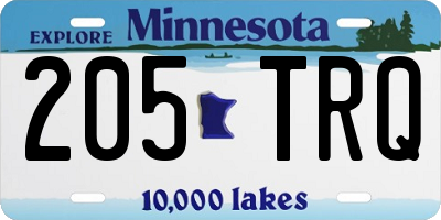 MN license plate 205TRQ