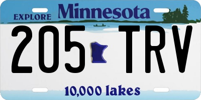 MN license plate 205TRV