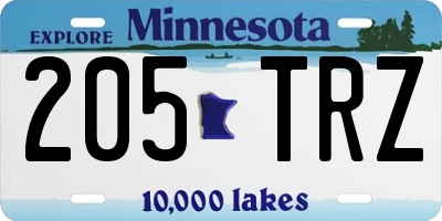 MN license plate 205TRZ