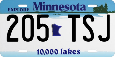 MN license plate 205TSJ