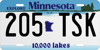 MN license plate 205TSK