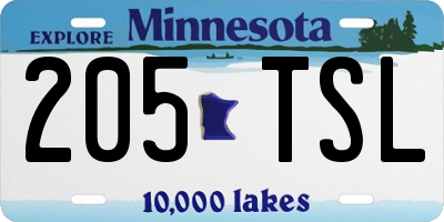 MN license plate 205TSL