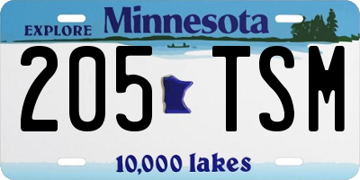 MN license plate 205TSM
