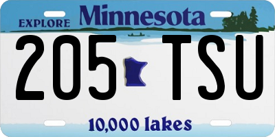 MN license plate 205TSU