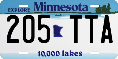MN license plate 205TTA