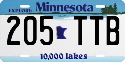 MN license plate 205TTB