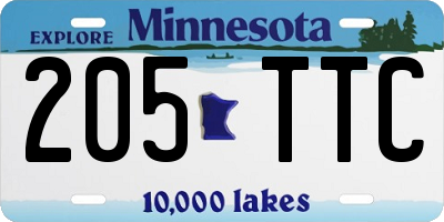 MN license plate 205TTC