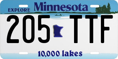 MN license plate 205TTF