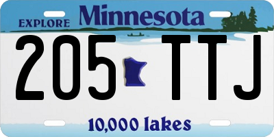 MN license plate 205TTJ