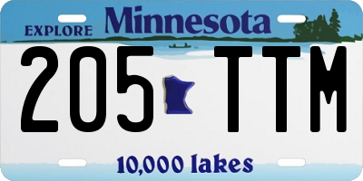 MN license plate 205TTM