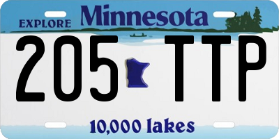 MN license plate 205TTP