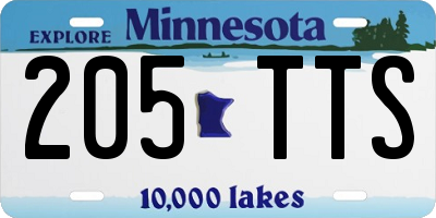 MN license plate 205TTS