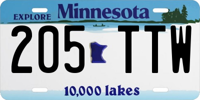 MN license plate 205TTW