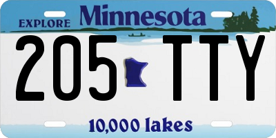 MN license plate 205TTY