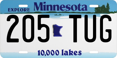 MN license plate 205TUG