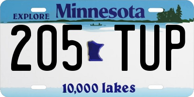 MN license plate 205TUP